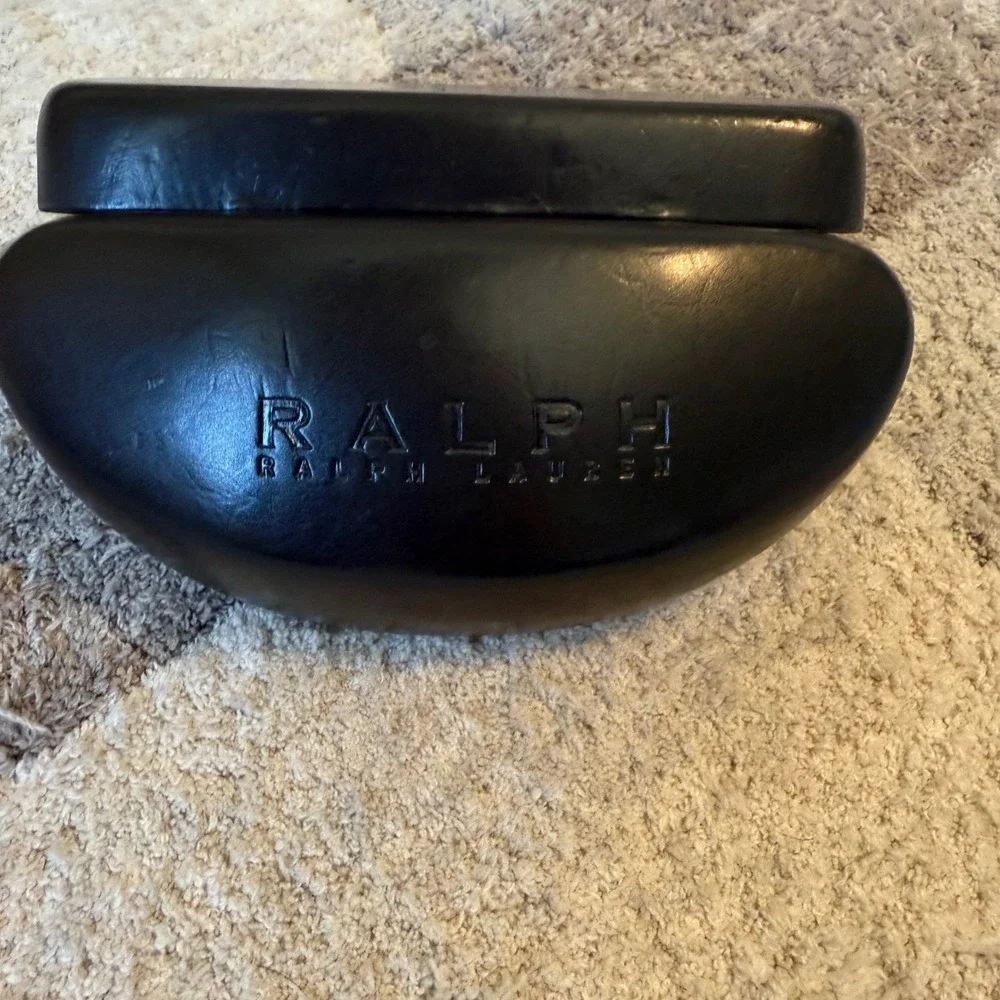 Ralph Ralph Lauren Black Hard Clamshell Sunglasses Eyeglasses Case Red Logo
